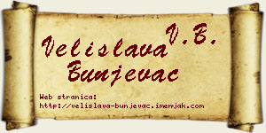 Velislava Bunjevac vizit kartica